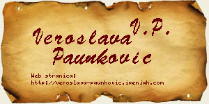 Veroslava Paunković vizit kartica